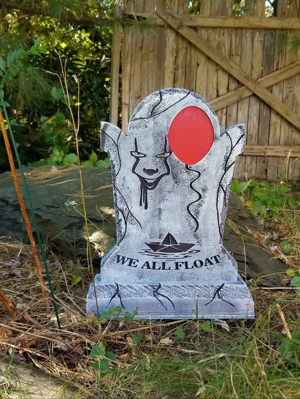 IT Stephen King Clown We All Float Headstone Gravestone Cemetery